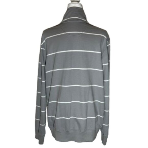 Merona Gray and White Striped Full Zip Jacket - Large - Picture 3 of 6